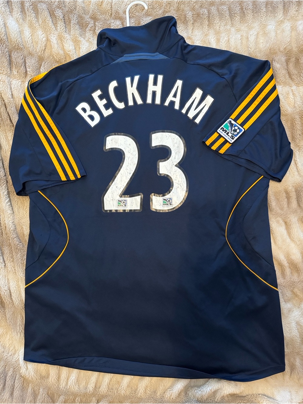 adidas Navy Blue & Yellow Beckham #23 MLS Soccer Jersey
